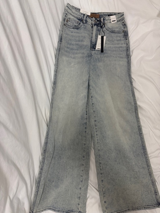 Judy Blue Light Wash Wide Leg Jeans Size 5 - Picture 7 of 8